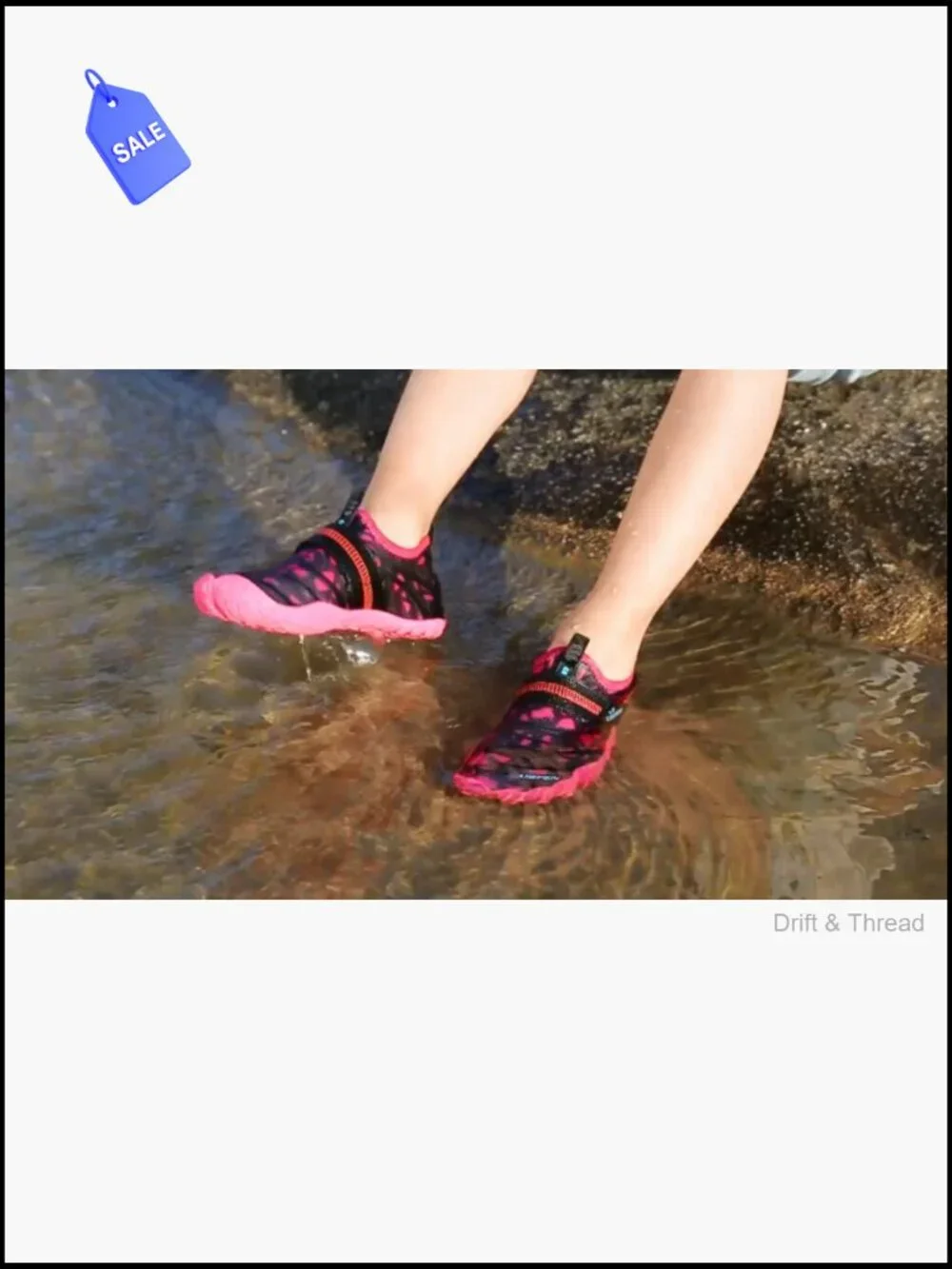 Kids Water Shoes Quick-Dry Swim Aqua Socks Lightweight Barefoot Hook & Loop